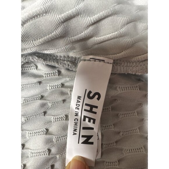 Shein Womens Textured Gray Stretch Leggings M - Picture 3 of 6